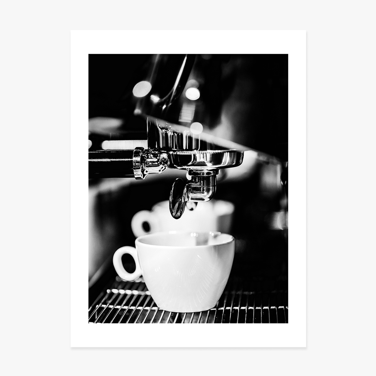 Poster Black and white coffee time