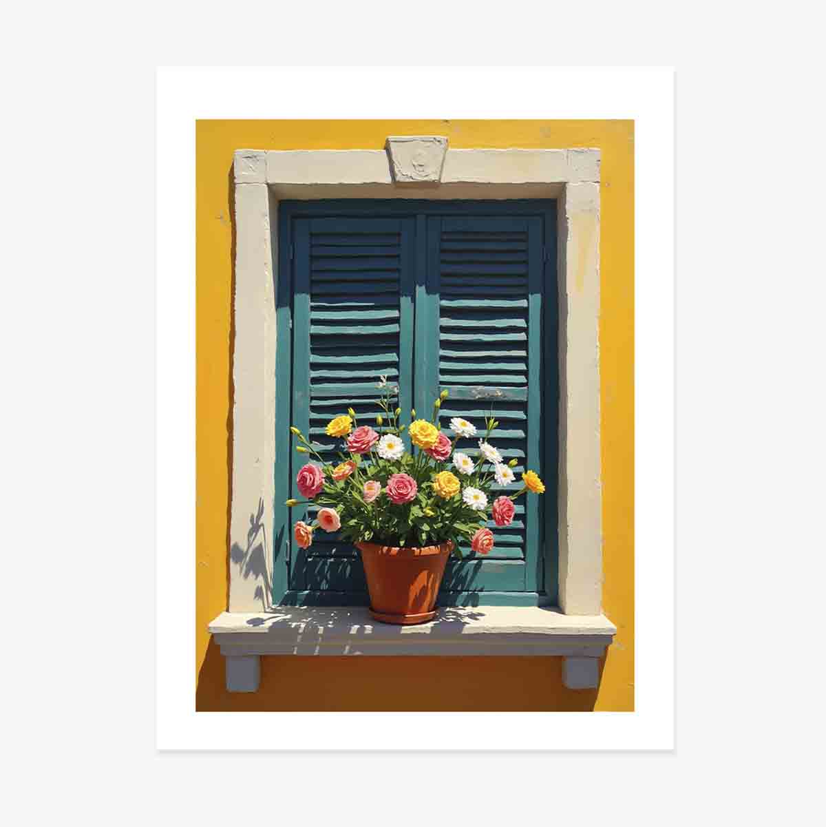 Poster Fereastră cu ghiveci de flori