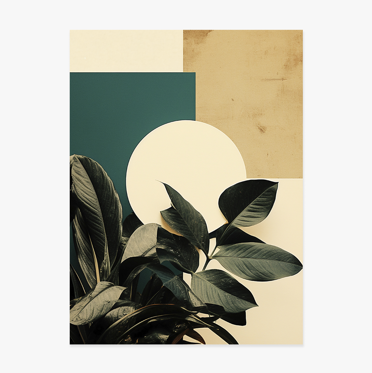 Poster Frunze și forme geometrice