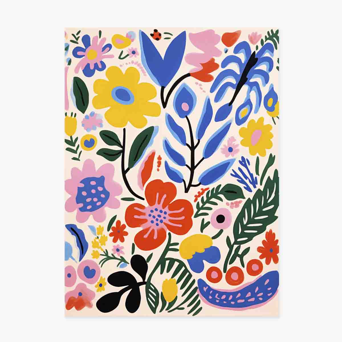 Poster Ilustrație flori colorate, desenate 3