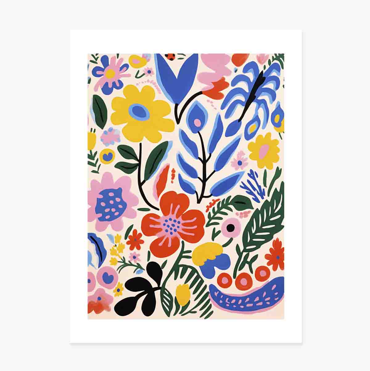 Poster Ilustrație flori colorate, desenate 3