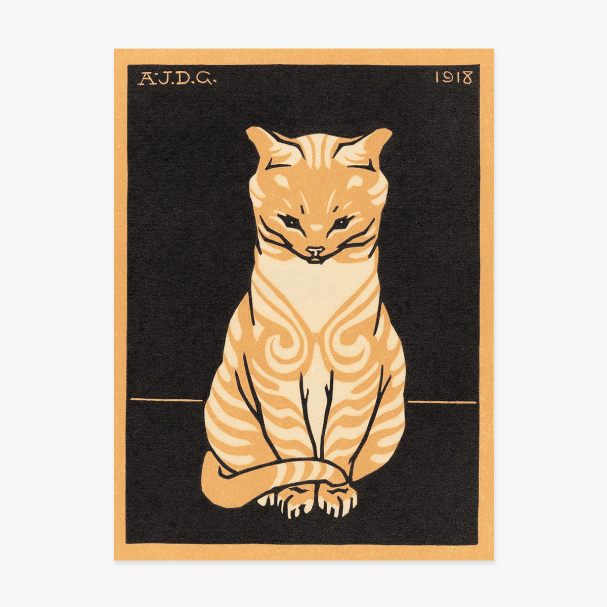 Poster Julie de Graag, Sitting cat 1918