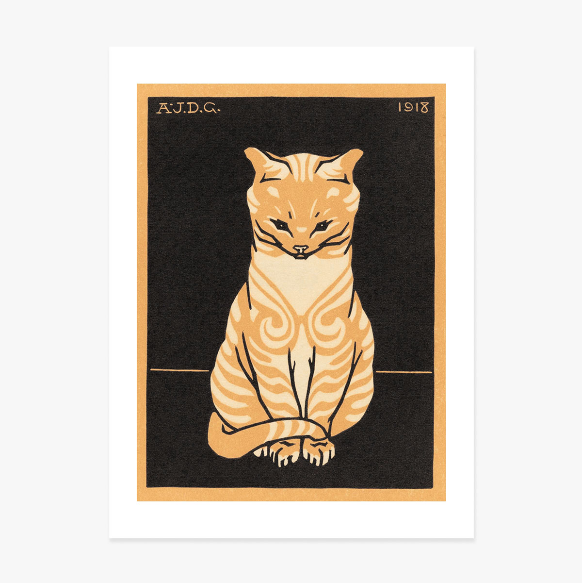 Poster Julie de Graag, Sitting cat 1918