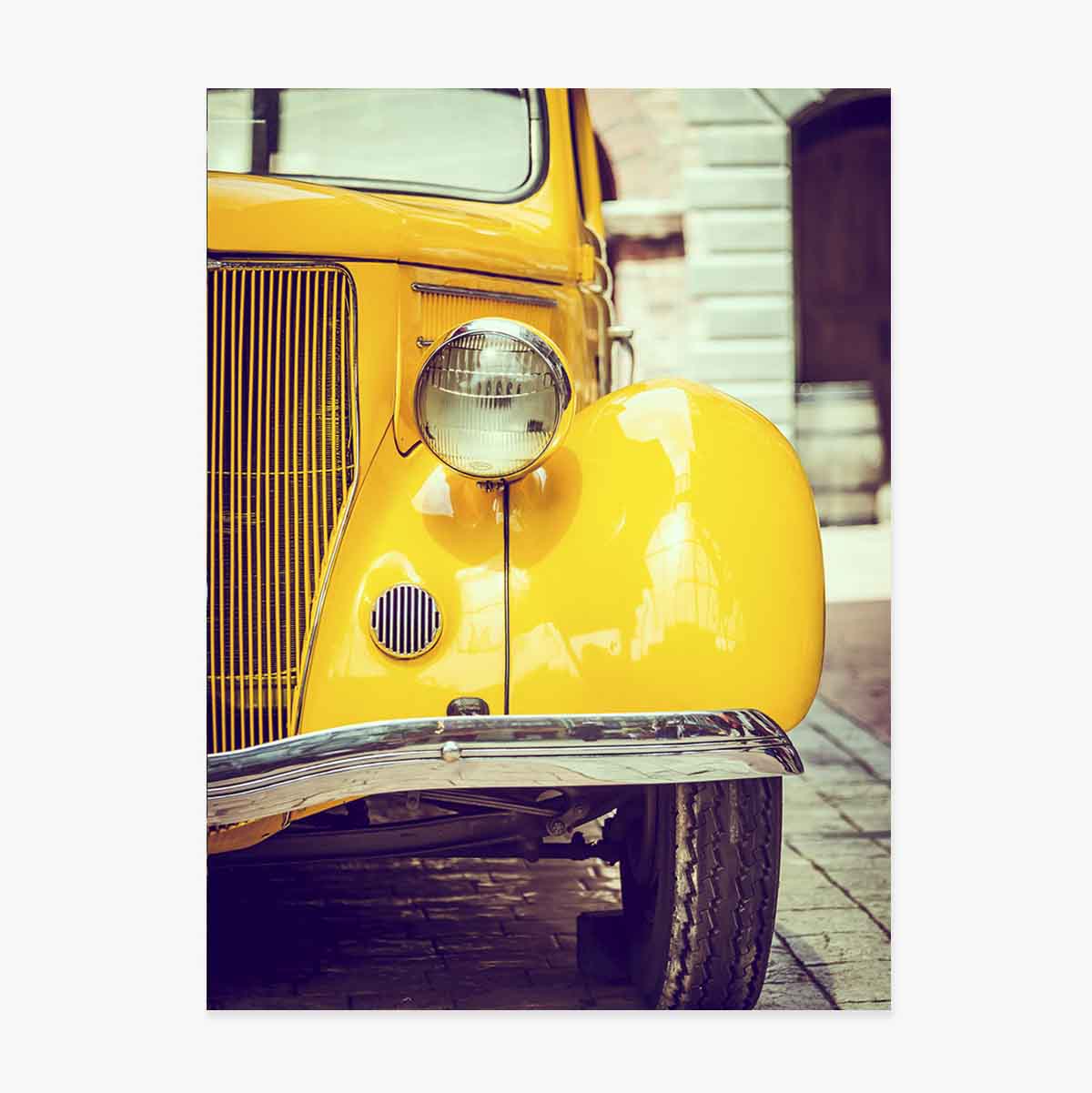 Poster Mașină galbenă vintage 