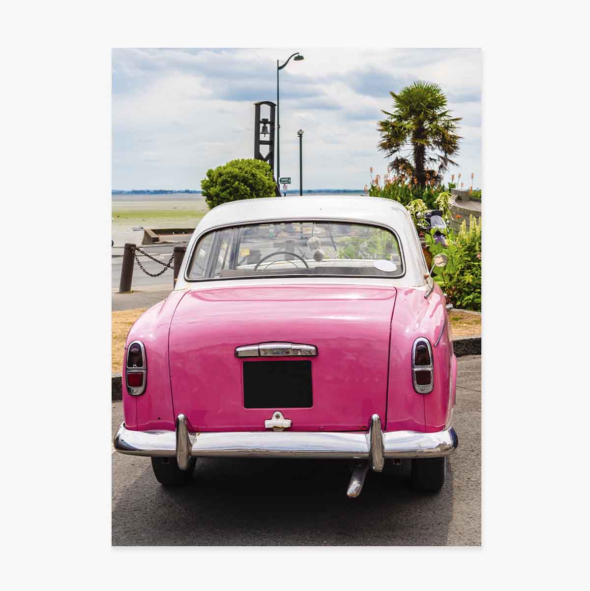 Poster Mașină roz vintage