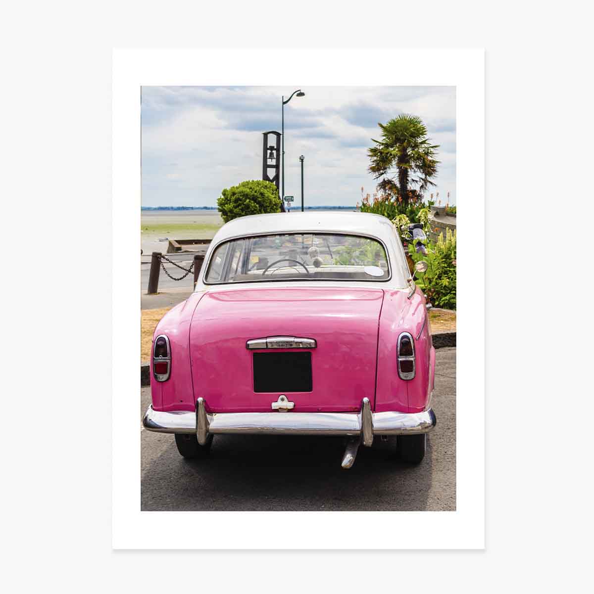 Poster Mașină roz vintage