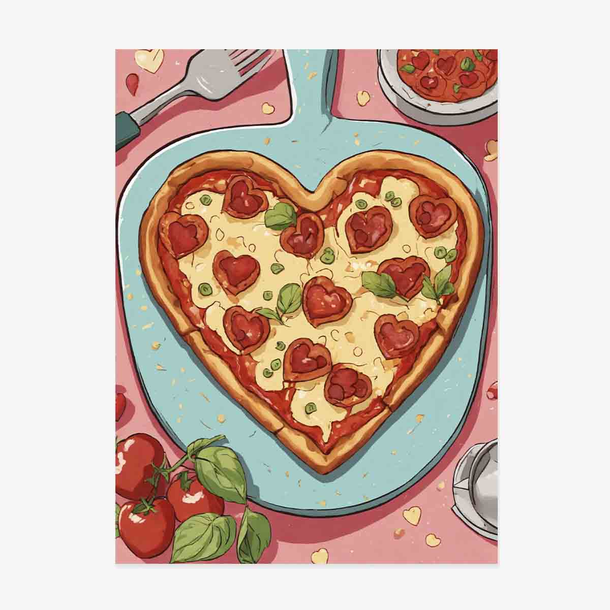 Poster Pizza inimă