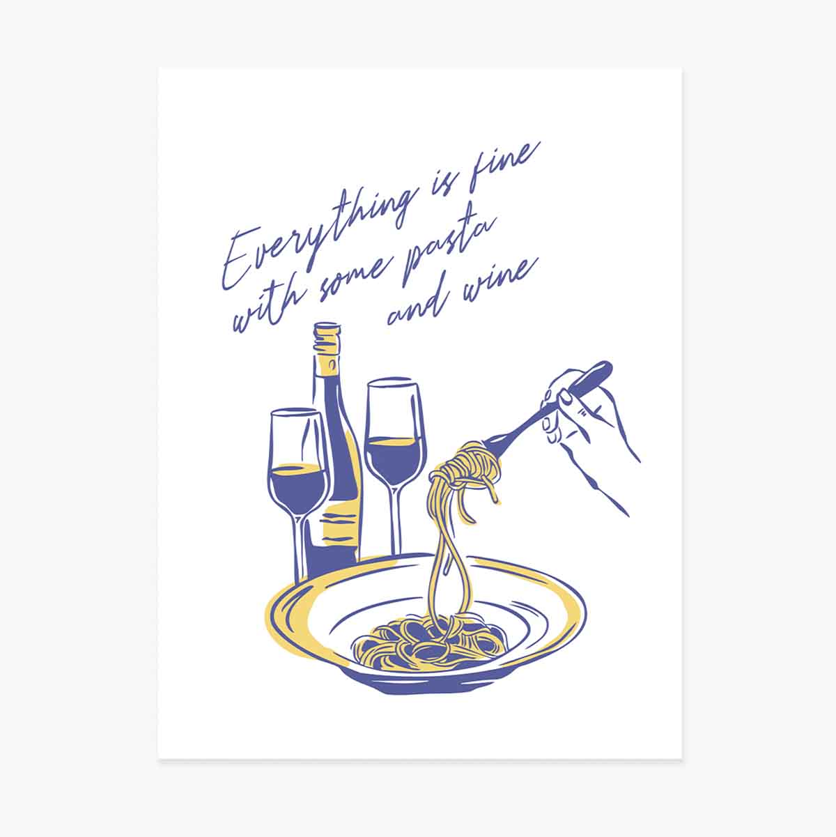Poster Some Pasta & Wine