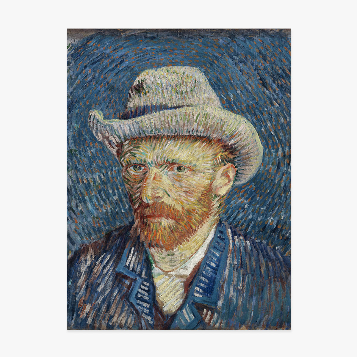 Poster Vincent van Gogh, Autoportret cu pălărie gri de fetru 1887