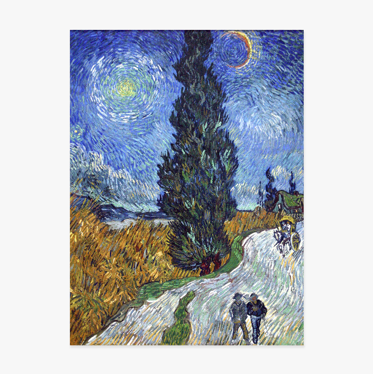 Poster Vincent van Gogh, Drum cu chiparoși și stea 1890